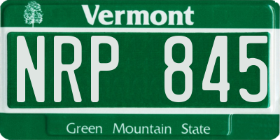 VT license plate NRP845