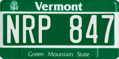 VT license plate NRP847