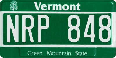 VT license plate NRP848