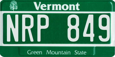 VT license plate NRP849