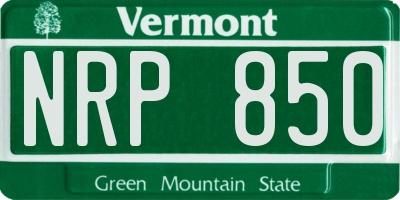 VT license plate NRP850