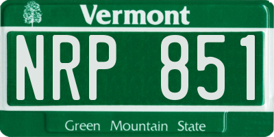 VT license plate NRP851