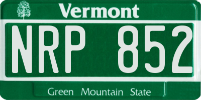 VT license plate NRP852