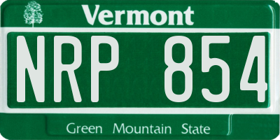 VT license plate NRP854