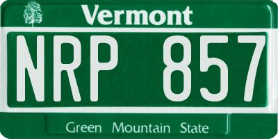 VT license plate NRP857