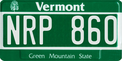 VT license plate NRP860