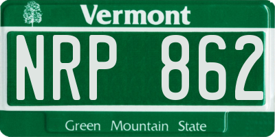 VT license plate NRP862