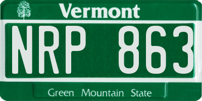 VT license plate NRP863