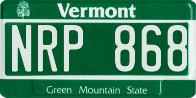 VT license plate NRP868