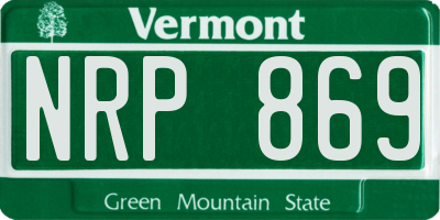 VT license plate NRP869