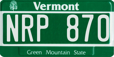 VT license plate NRP870
