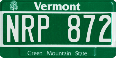 VT license plate NRP872