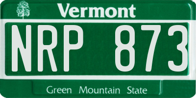 VT license plate NRP873