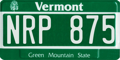 VT license plate NRP875
