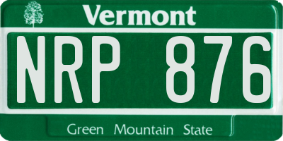 VT license plate NRP876