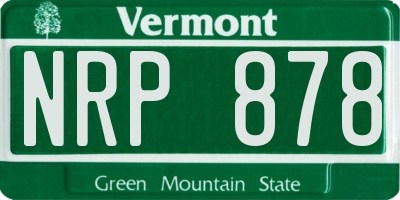 VT license plate NRP878
