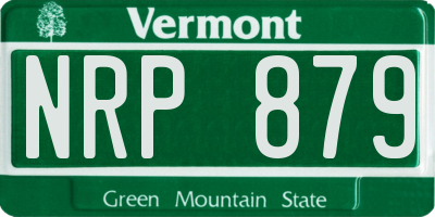 VT license plate NRP879