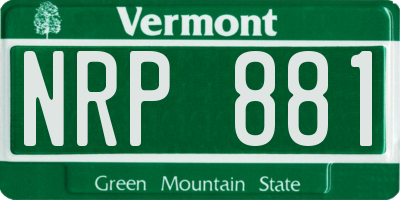VT license plate NRP881