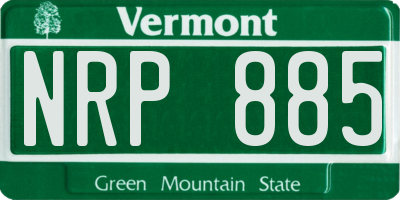 VT license plate NRP885