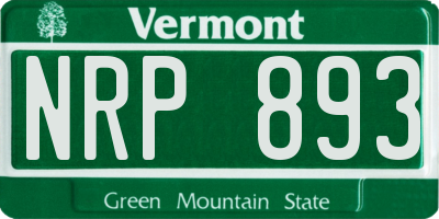 VT license plate NRP893
