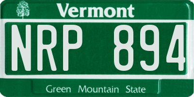 VT license plate NRP894