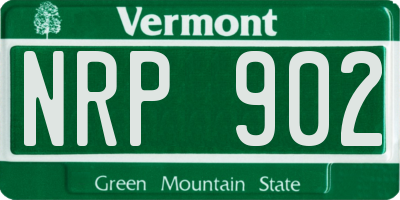 VT license plate NRP902