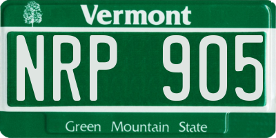 VT license plate NRP905