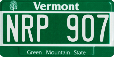 VT license plate NRP907
