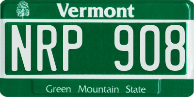 VT license plate NRP908