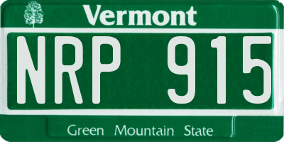 VT license plate NRP915
