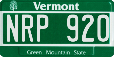 VT license plate NRP920