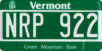 VT license plate NRP922