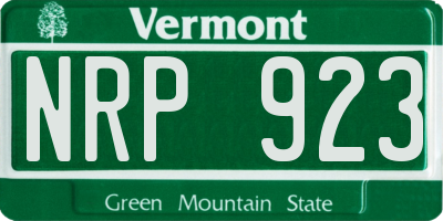 VT license plate NRP923