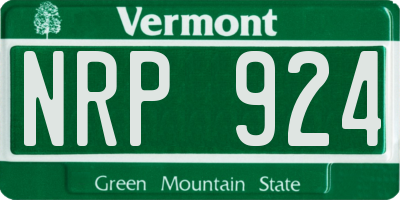 VT license plate NRP924