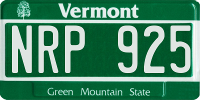 VT license plate NRP925