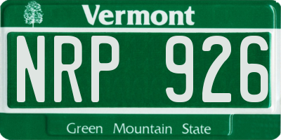 VT license plate NRP926