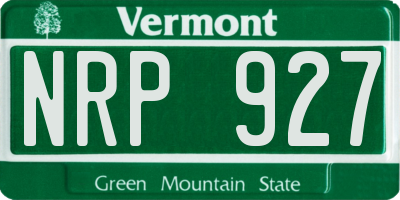 VT license plate NRP927