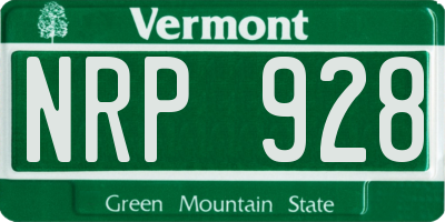 VT license plate NRP928