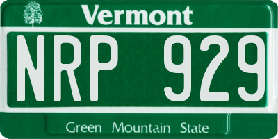 VT license plate NRP929