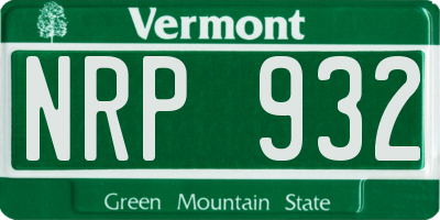 VT license plate NRP932