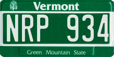 VT license plate NRP934