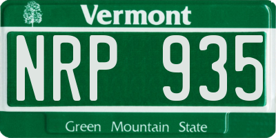 VT license plate NRP935