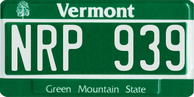 VT license plate NRP939