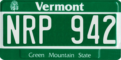 VT license plate NRP942