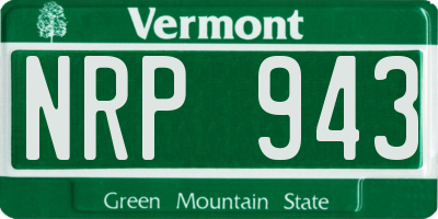 VT license plate NRP943