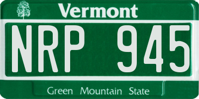 VT license plate NRP945
