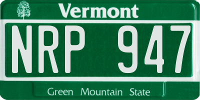VT license plate NRP947