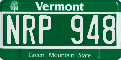 VT license plate NRP948