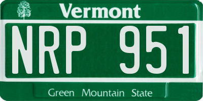 VT license plate NRP951