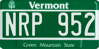 VT license plate NRP952